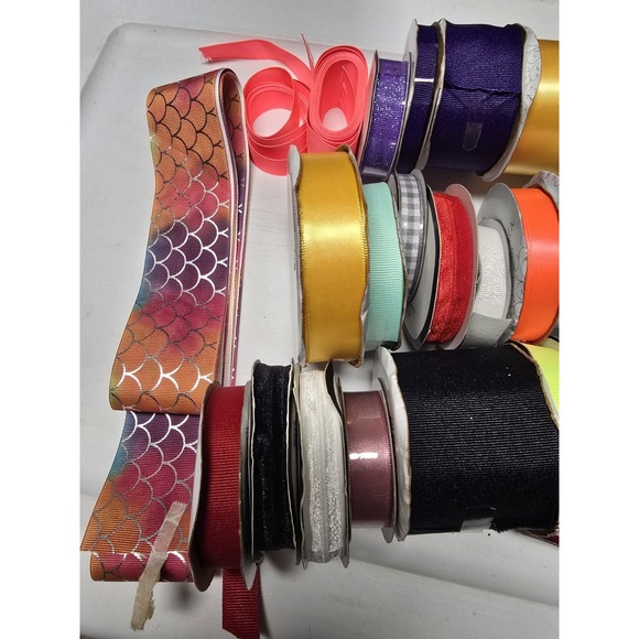 Ribbon Lot Mixed Grosgain Satin 51 Rolls - Picture 2 of 7